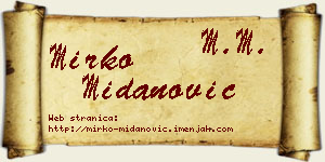 Mirko Midanović vizit kartica